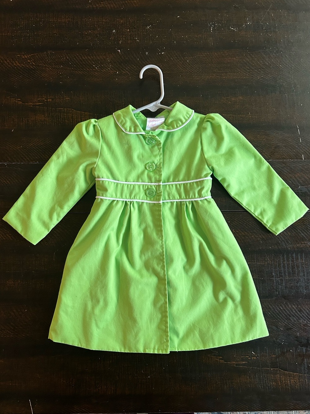 Vintage girls' lime green dress coat